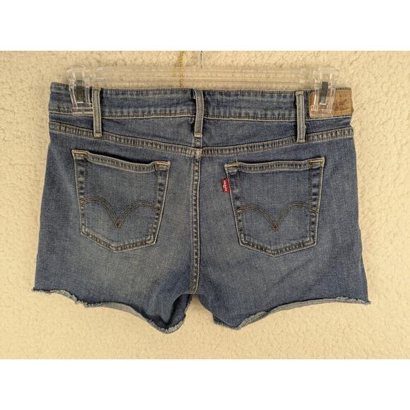 Signature Levi Strauss And Co Shorts‎ Womens 8 Blue Denim Mid Rise Cuffed Hem - Picture 4 of 8